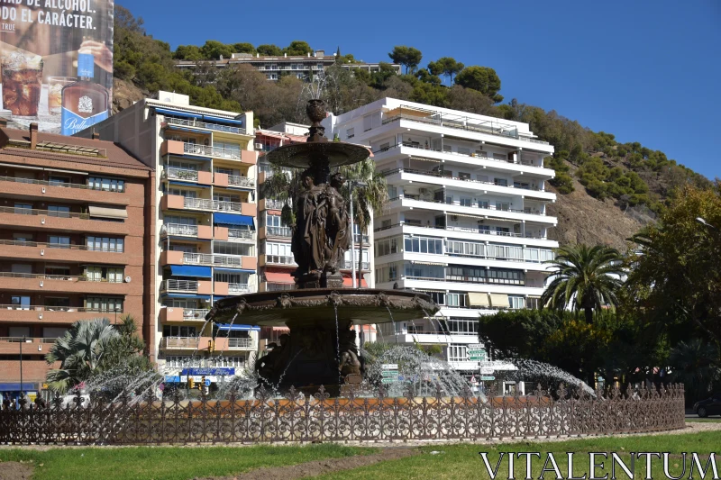 PHOTO City Fountain and Residential Surroundings