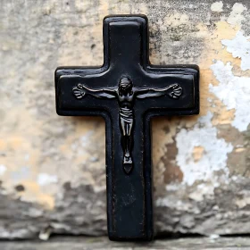 Crucifix against Aged Stone