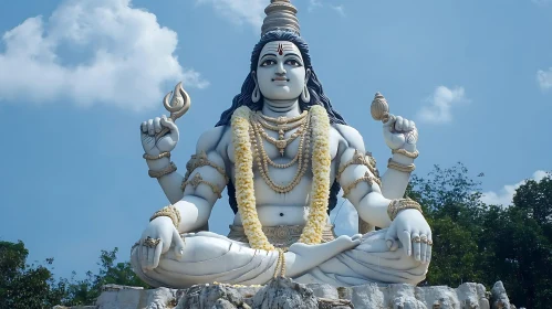 Shiva Statue Against Blue Sky