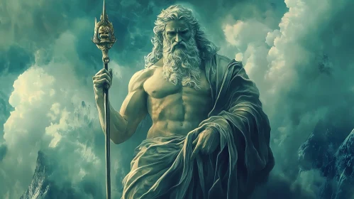 Powerful Mythical God with Trident