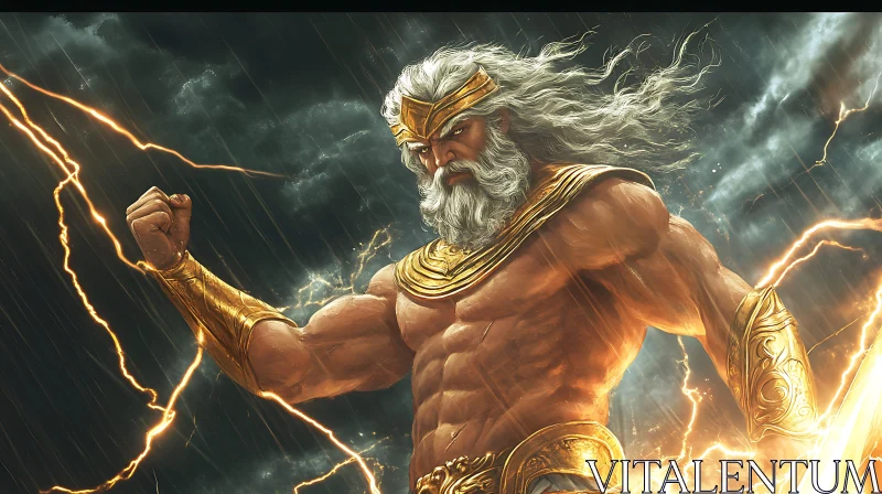 Majestic Deity Commanding Thunder AI Image