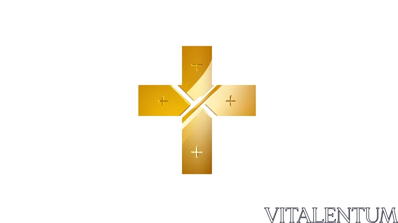 Golden Geometric Cross Minimalist Design AI Image