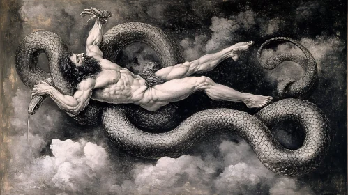 Mythological Struggle with a Serpent