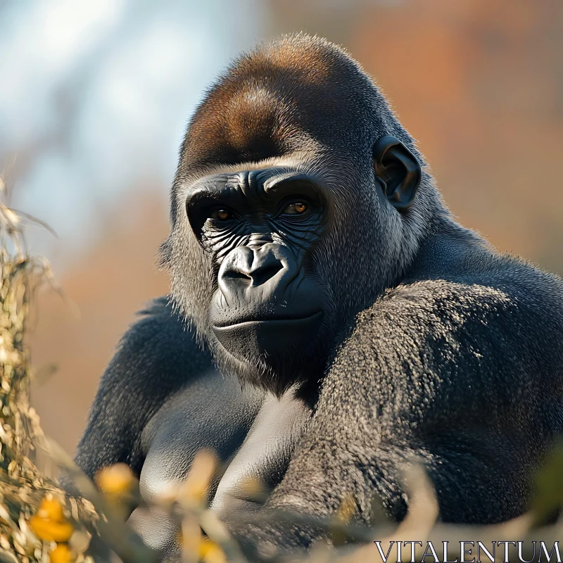 AI ART Gorilla Portrait in Nature