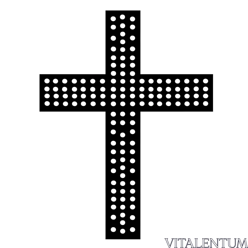 Geometric Cross Design with White Dots AI Image