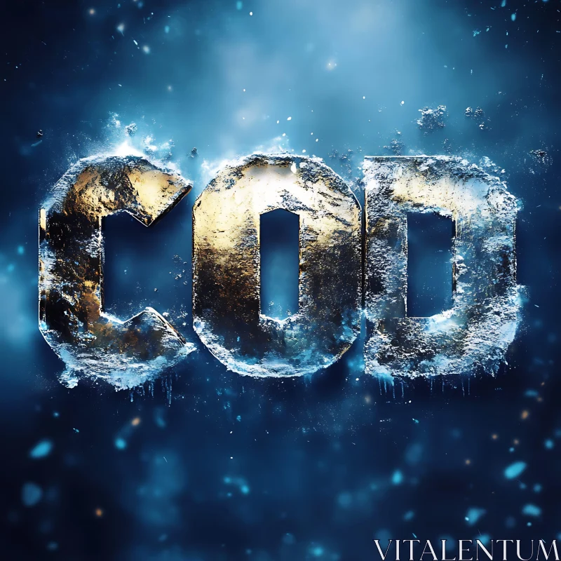 Frozen Ice Text Art - COD AI Image