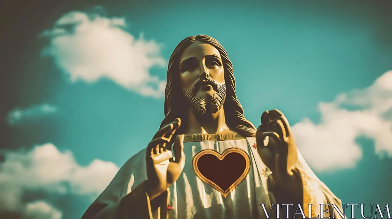 AI ART Sacred Heart of Jesus Statue