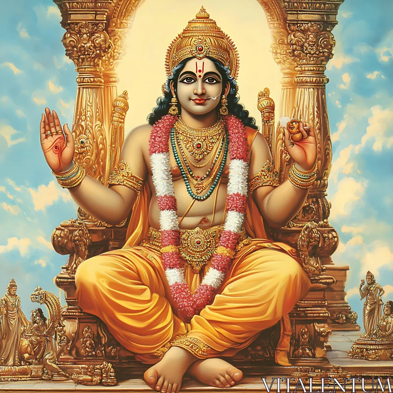 Divine Hindu Deity Illustration AI Image