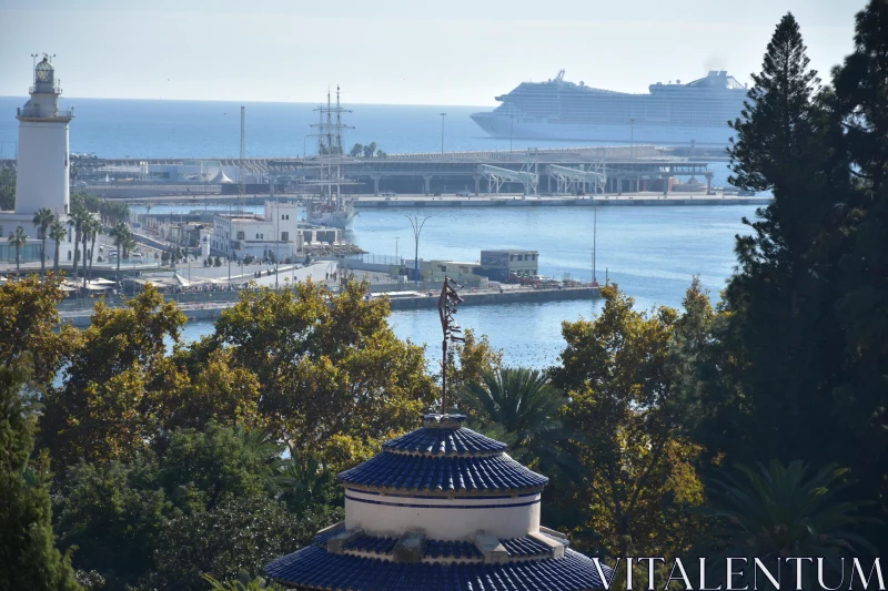 Malaga's Harbor and Cruise Beauty Free Stock Photo