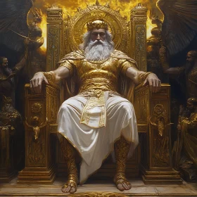 Majestic Deity in Golden Armor