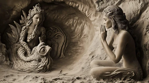 Mythical Sand Art of Mermaid and Princess