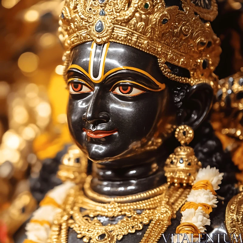 Golden Ornamented Deity Statue AI Image