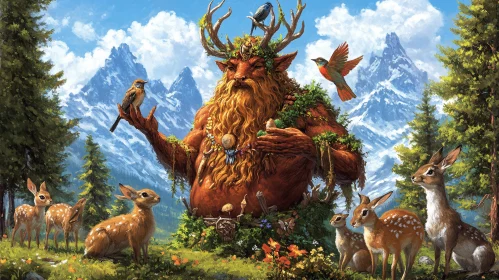 Enchanted Forest Giant with Wildlife