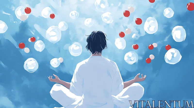 AI ART Meditative Anime Character in Tranquility