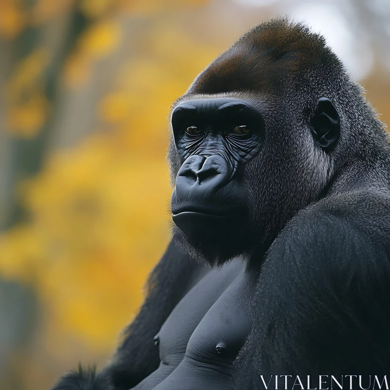 AI ART Powerful Gorilla Close-Up in Natural Setting