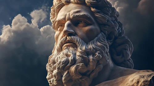Ancient Bearded Man Sculpture