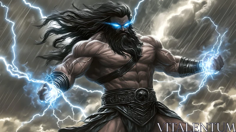 Ancient Deity Harnessing Storm Power Ancient Deity Harnessing Storm Power