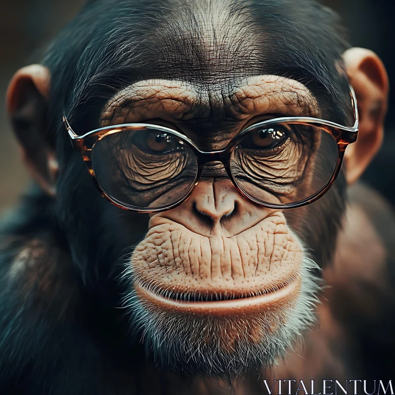 Intellectual Chimpanzee Close-Up