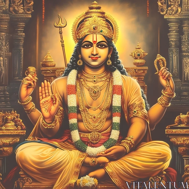 Divine Hindu Deity with Ornate Adornments Divine Hindu Deity with Ornate Adornments