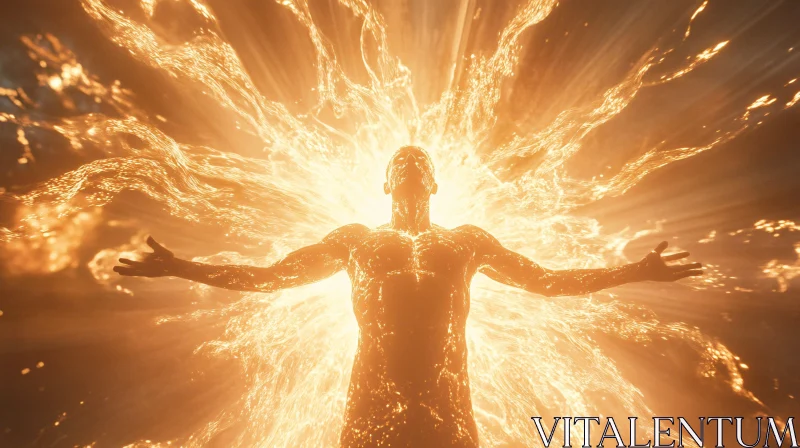 Ethereal Light Explosion around a Human Form Ethereal Light Explosion around a Human Form