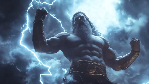 Majestic Deity with Thunderbolts