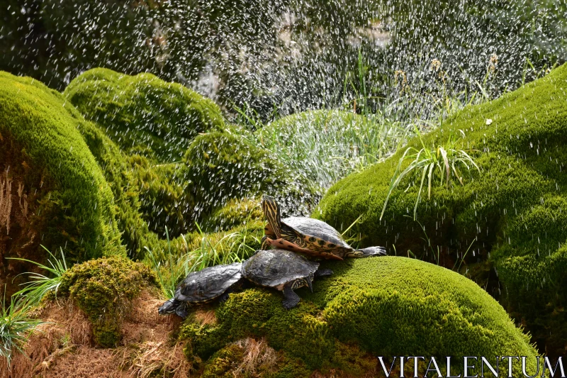 PHOTO Peaceful Turtles on Moss