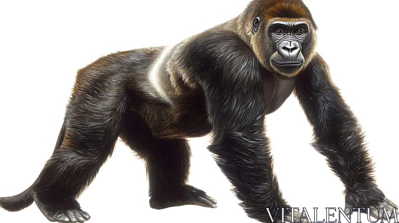 Gorilla Standing Illustration AI Image