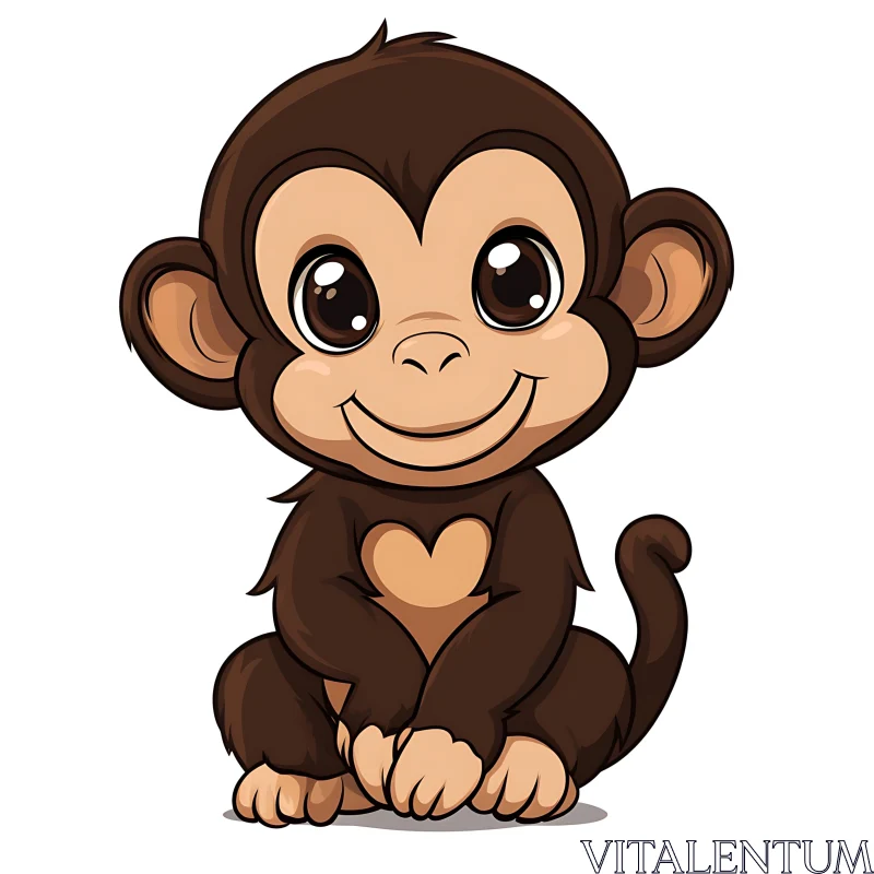 AI ART Adorable Cartoon Monkey Artwork