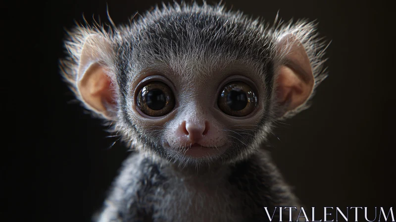 AI ART Innocent Gaze of a Baby Monkey