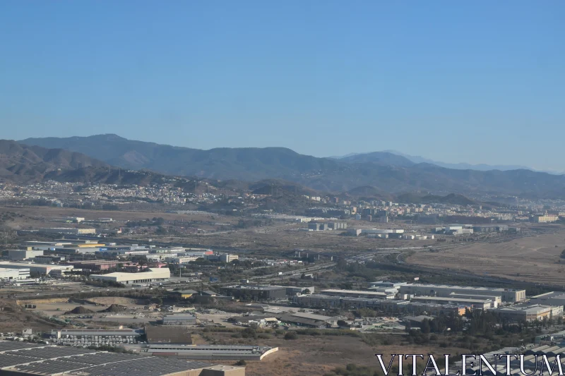 Malaga Panorama with Mountains Free Stock Photo