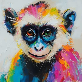 Colorful Abstract Art of a Monkey