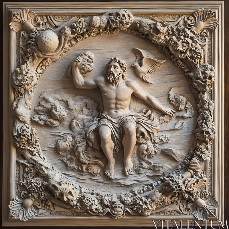 Mythological Bas-Relief Artwork AI Image