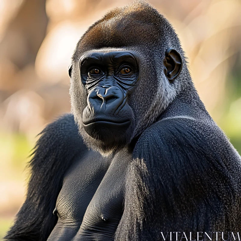 AI ART Gorilla Close-Up Portrait in Natural Habitat