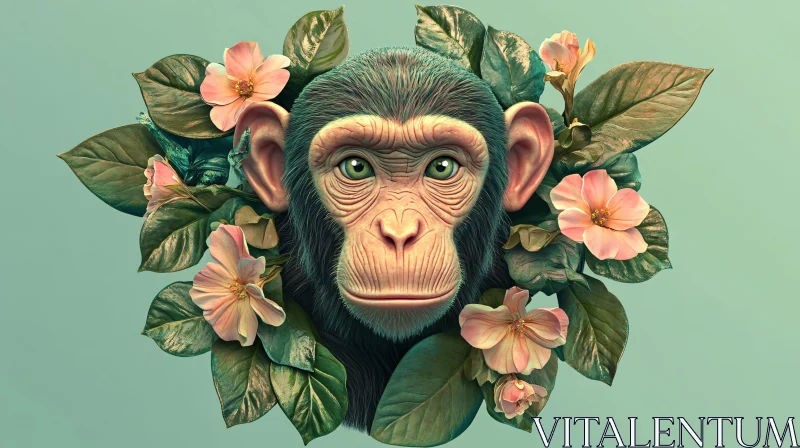 AI ART Artistic Monkey Portrait in Nature