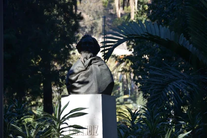 Sculpted Statue in a Garden Environment