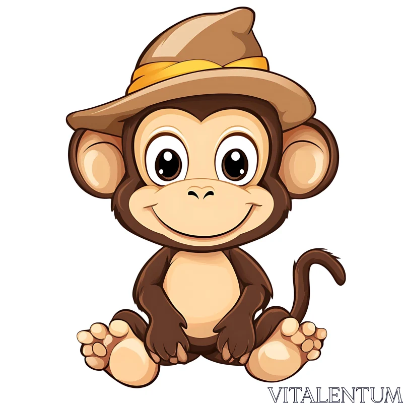 AI ART Smiling Monkey Illustration