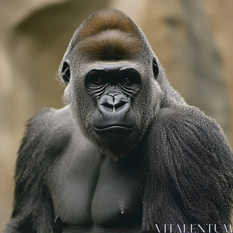 Majestic Gorilla in Close-Up AI Image