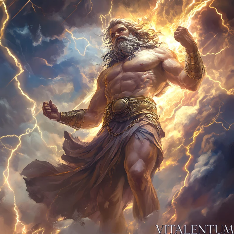 AI ART Powerful Deity in Thunderstorm Artwork