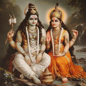 Divine Hindu Deities in Classic Artwork