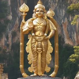 Intricate Golden Divine Sculpture