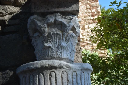 Detailed Ancient Column with Carvings