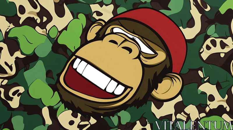 Humorous Cartoon Monkey Illustration AI Image