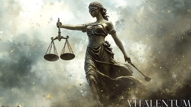 Justice Statue with Scales and Sword AI Image