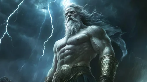 Powerful Ancient God in a Storm