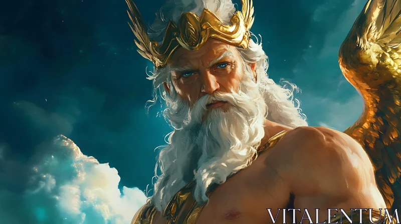 Divine Figure with Golden Wings and White Hair Divine Figure with Golden Wings and White Hair