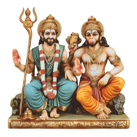 Ornate Figures of Hindu Gods with Divine Ornaments