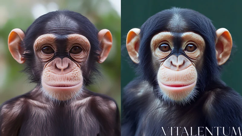 Young Chimpanzee Close-up Portraits