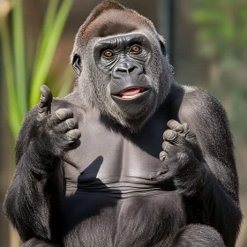 Expressive Gorilla Gesture - Animal Closeup