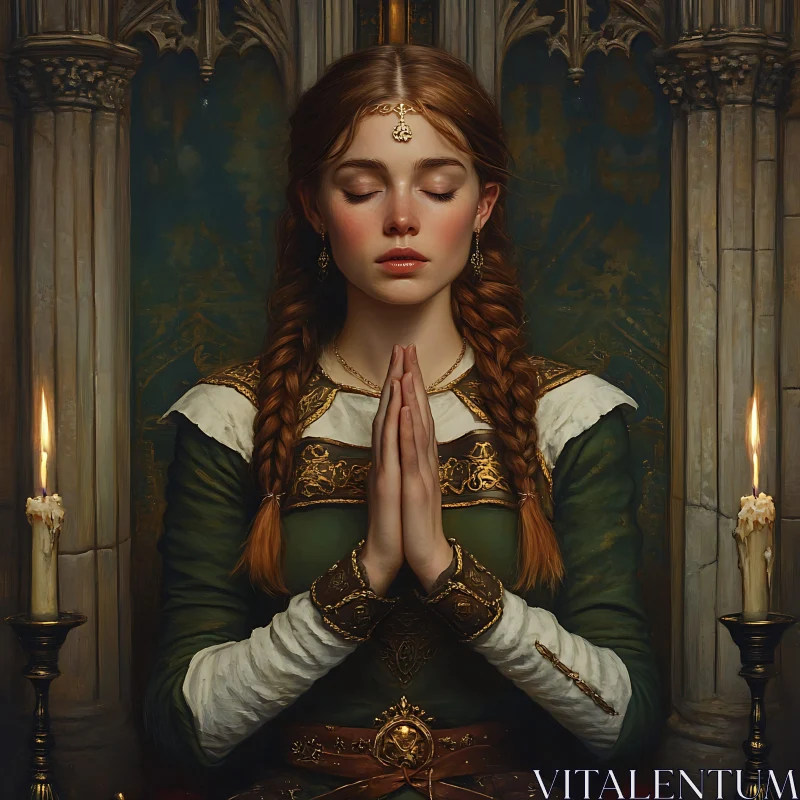 Gothic Portrait of a Praying Noblewoman Gothic Portrait of a Praying Noblewoman