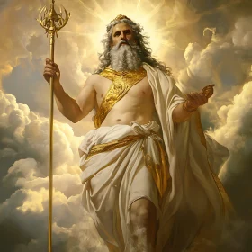 Divine God Radiating Light and Power